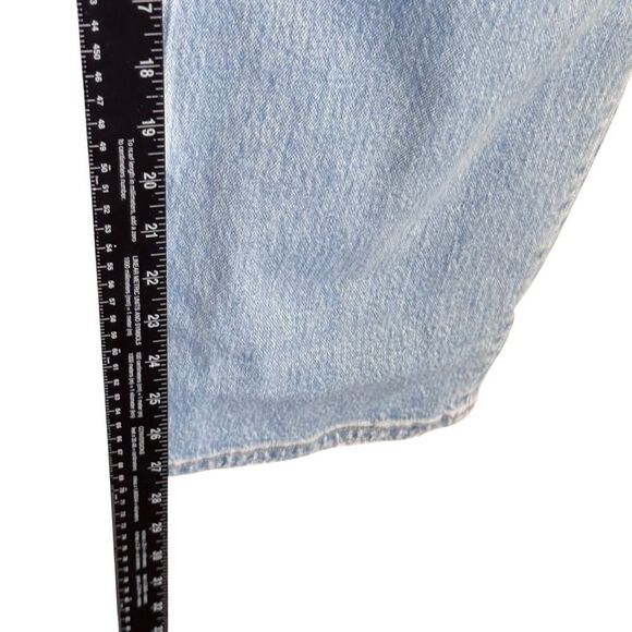 ABERCROMBIE The Dad High Rise Light Wash Asymmetrical Criss Cross Jeans, 34/18R - Picture 11 of 14